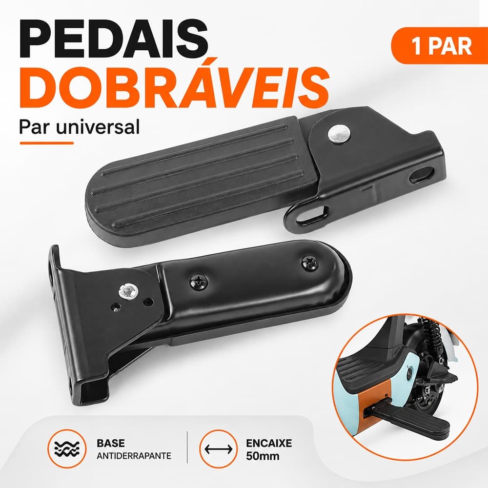2pcs Apoio Pé Scooter Elétrica Pés Descanso Moto Elétrica