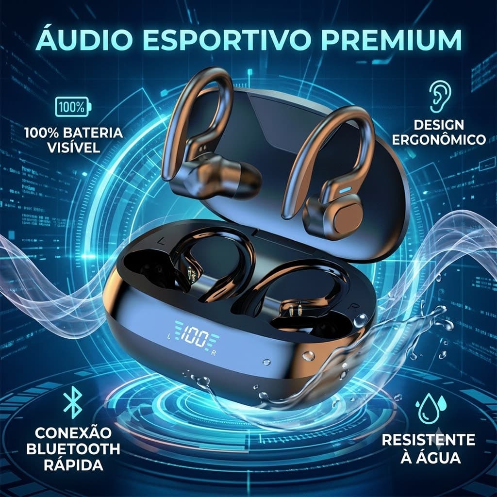 VOKRU fone de ouvido bluetooth sem fio fone sem fio bluetooth 5.3 headset gamer