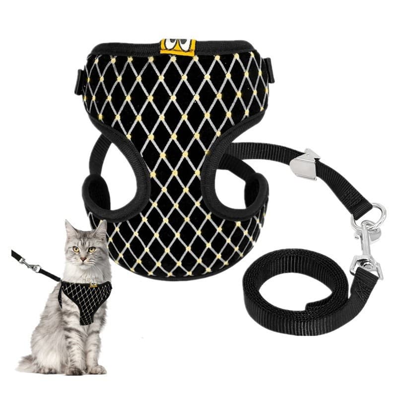 Coleira Para Gato E Cachorro Pequeno , Peitoral Animais De Estimação , Cinto De Malha Macia , Colete Gatinhos , Corda De
