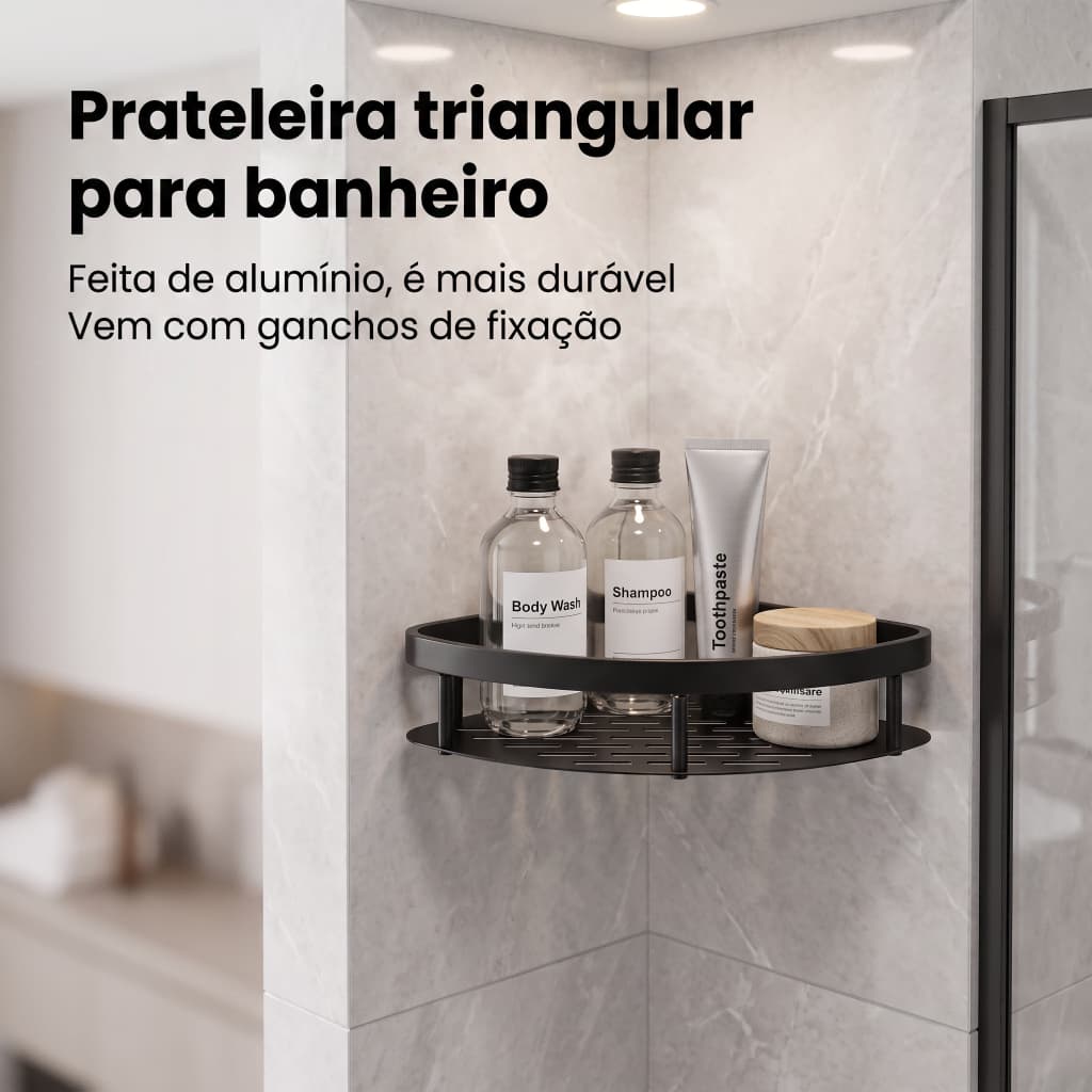 Organizador De Banheiro Em Alumínio Com Adesivos Para Aproveitar ao Máximo os Cantos Difíceis de Utilizar