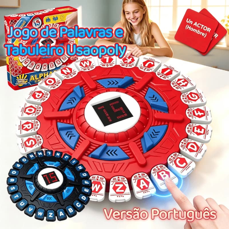 Versão Português -  Jogo de Palavras e Tabuleiro Usaopoly | Tabuleiro para Adultos e Crianças | Quick Family Brinquedos