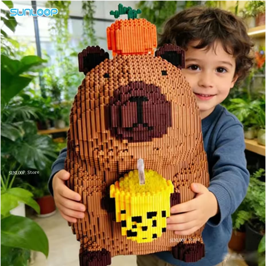 Grande Capivara Blocos De Construção Gigante Tijolo Figuras Brinquedo Para Crianças Capipara Conjunto Decoração Casa Mai