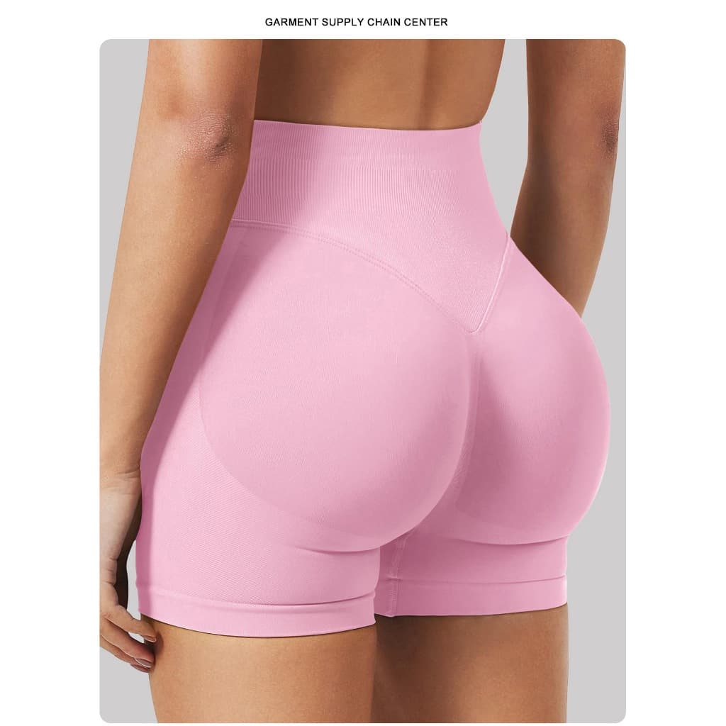 Cintura de três segmentos sem costura plissada cintura alta pêssego nádegas apertadas Hip-Lifting esportes correndo Fitn