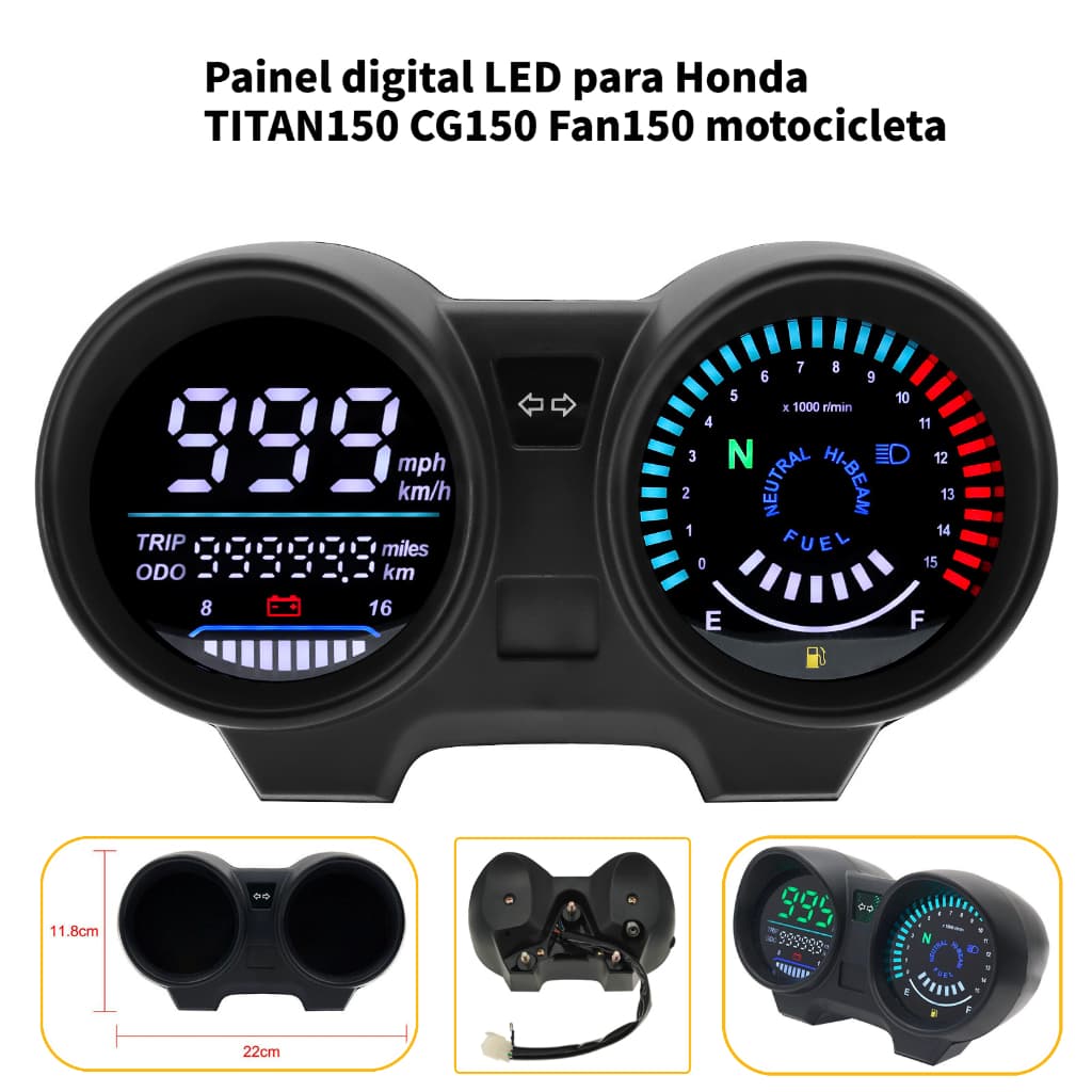 Para Honda Fan150 CG150 TITAN 150 ES KS KSE 2004-2013 Digital LED Motocicleta Velocímetro Eletrônico Painel