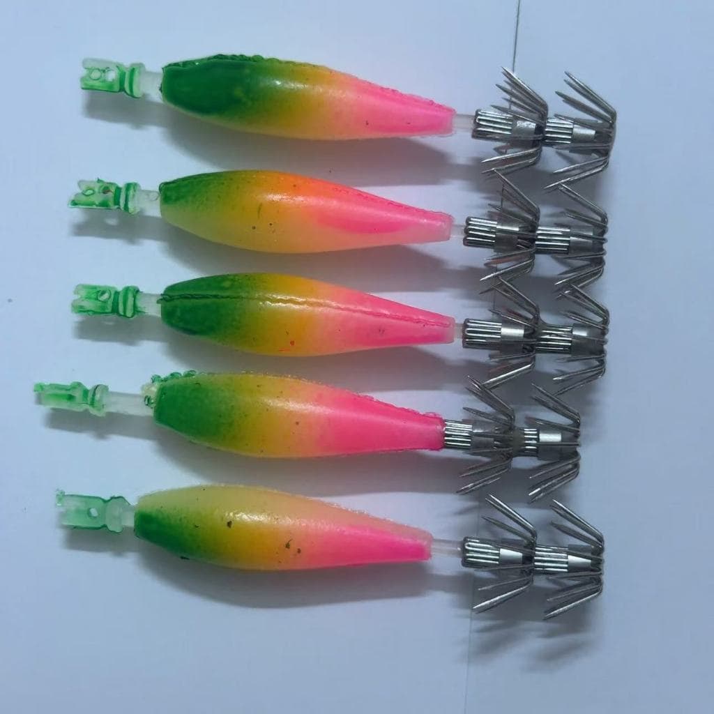 5 Pçs Lula Gabarito Luminoso Turlute Jigs Isca Artificial Duro Tudo Para Iscas De Pesca Polvo Choco Camarão Equipamento
