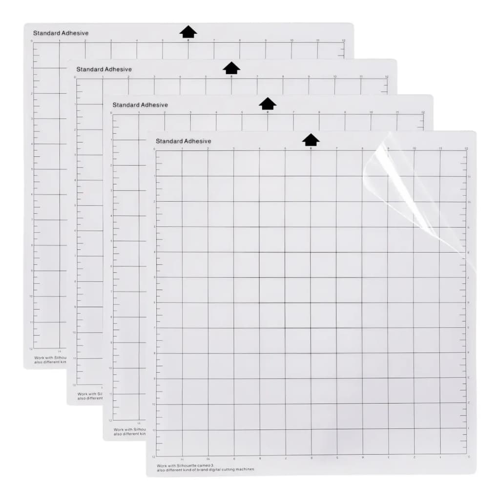 Kit 4 Base de Corte 30x30 Transparente Compativel Silhouette, Cameo - Com Cola Alta Fixação