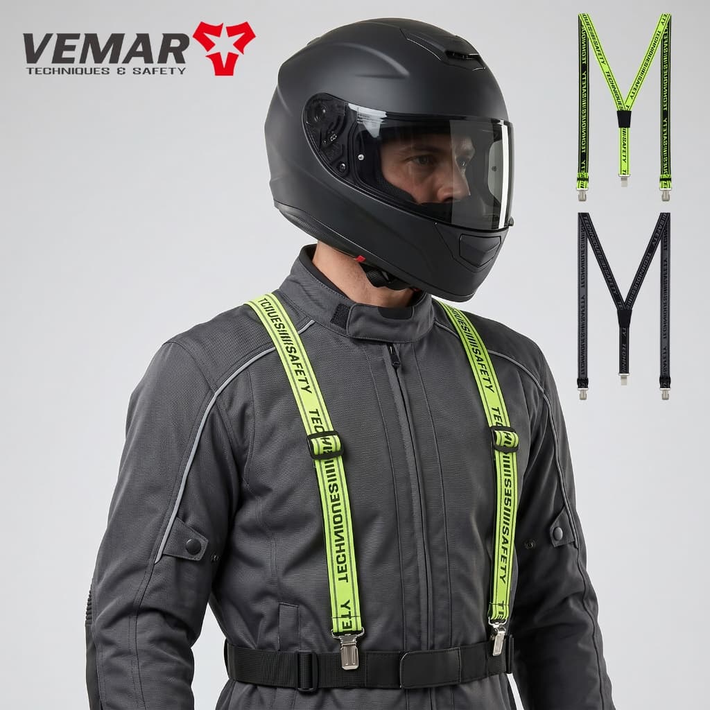 Suspensório Calça Moto Motocross Elástico Ajustável Reforçado Presilha Metal Premium VEMAR Original