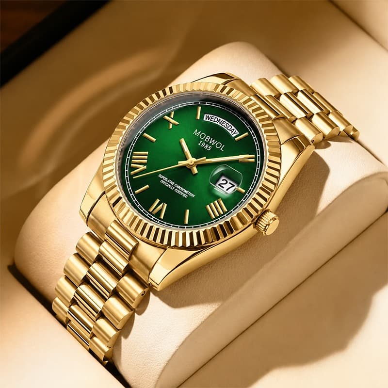 Relógio Masculino Quartzo Executivo Aço Inox Calendário Duplo Luminoso Luxo Esportivo À Prova D'água