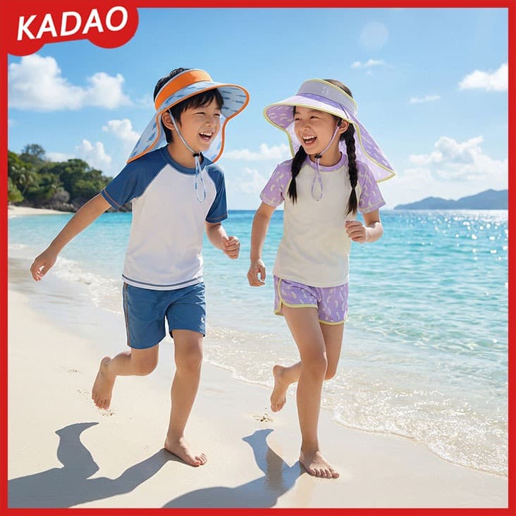 KADAO Kids Respirável Cartoon Verão Chapéu Protetor Solar Dobrável Boné De Praia Infantil