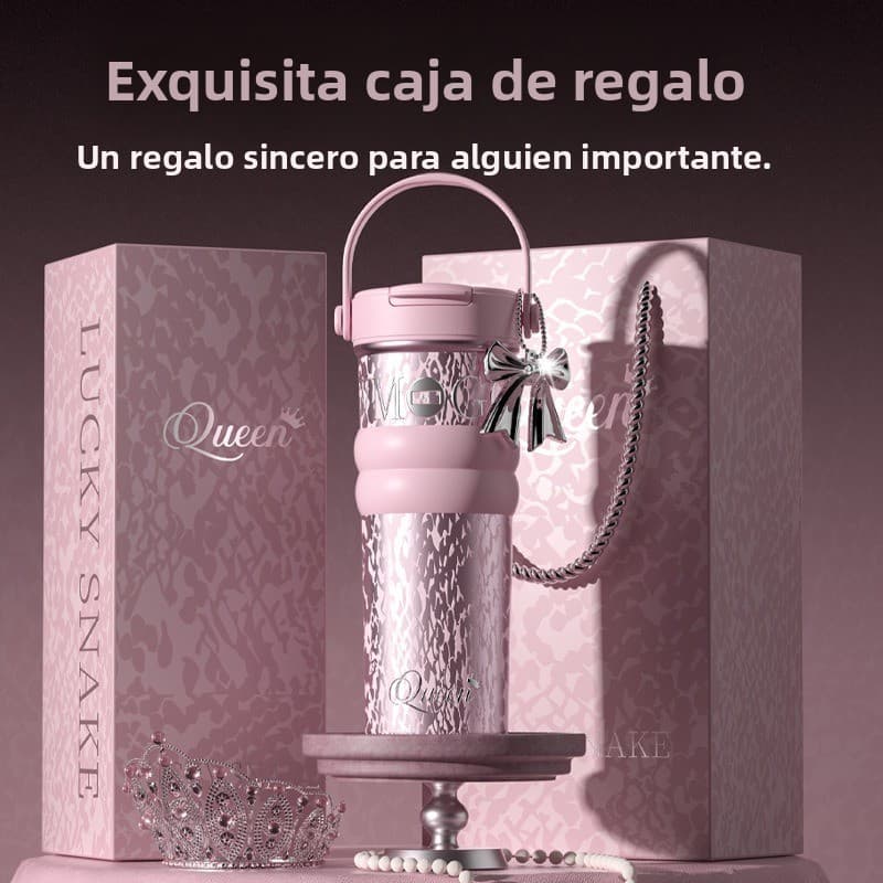 Copo térmico de palha de grande capacidade para mulheres, copo portátil para beber de dupla utilização, forro de alto va