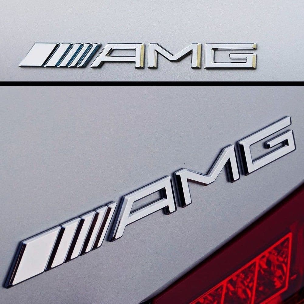 AMG Mercedes-Benz Emblema Decalque Tronco Fender Adesivo Logotipo Cromado Novo