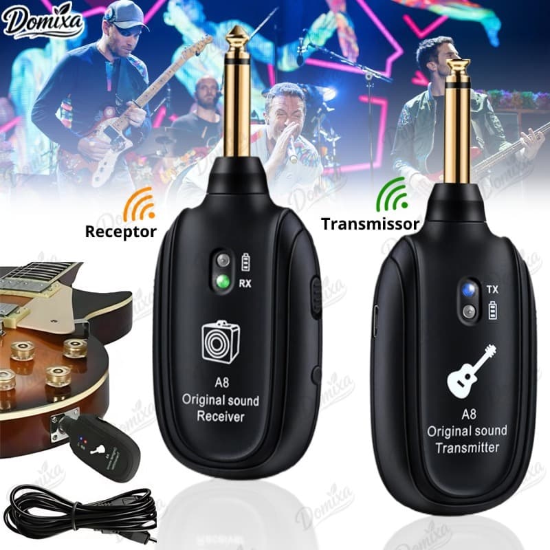 Transmissor De Sistema Sem Fio De Guitarra A8 Receptor Embutido Recarregável DO