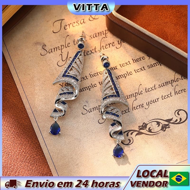 VITTA estilo étnico piscando diamante saia brincos feminino requintado estilo férias temperamento brincos