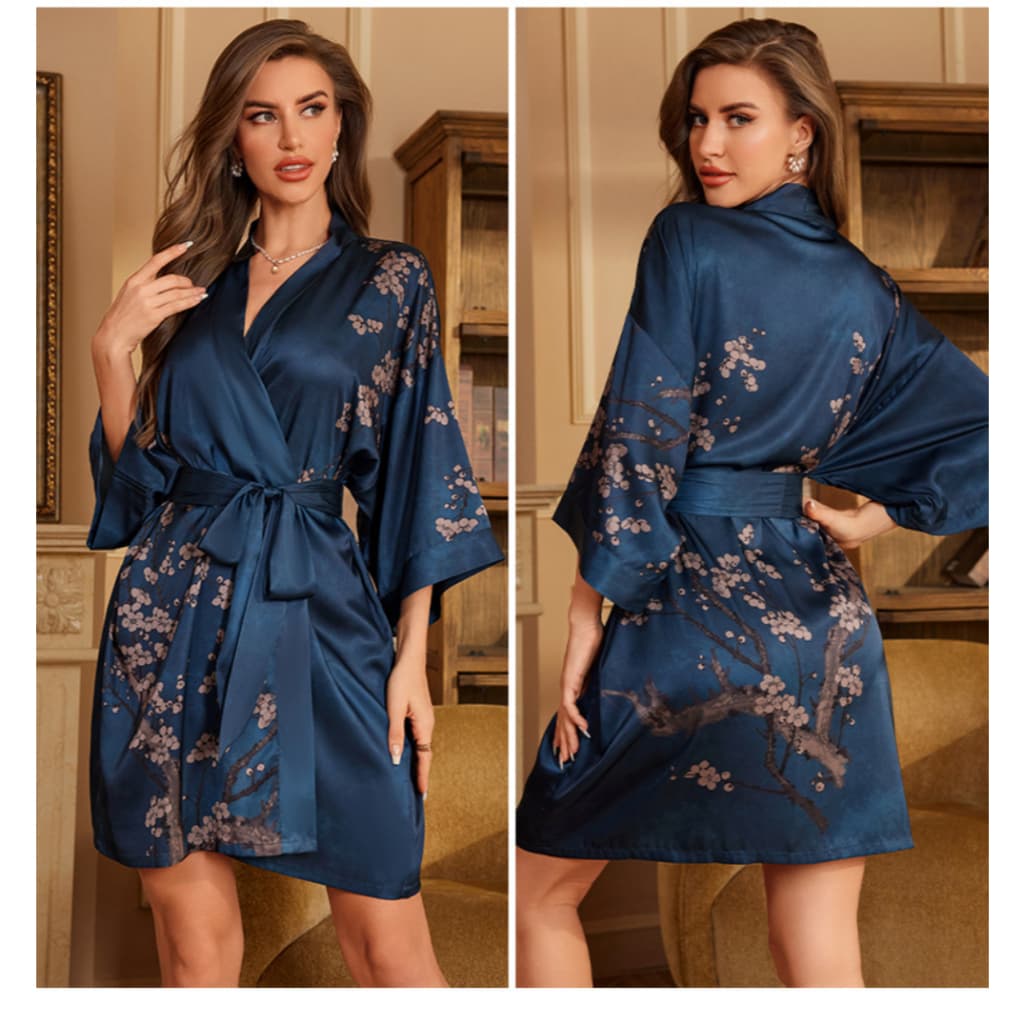 Pijama de Chiffon feminino primavera verão luz luxo manga três quartos camisola legal