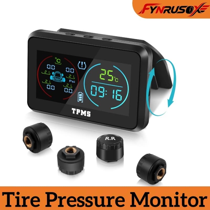 O Sistema De Monitoramento De Pressão Dos Pneus Do Carro TPMS Mede A , Ar , Medidor , monitor display LCD , Carga solar