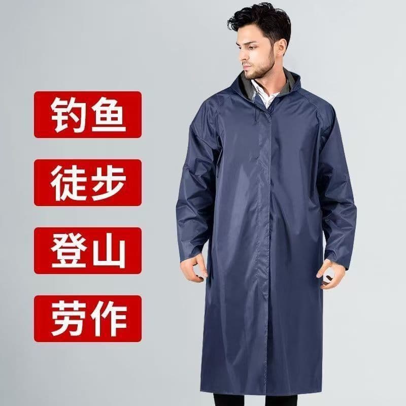 Capa de chuva corta-vento Oxford pano casaco longo azul marinho mais gordura grande proteção do trabalho blusão adulto v