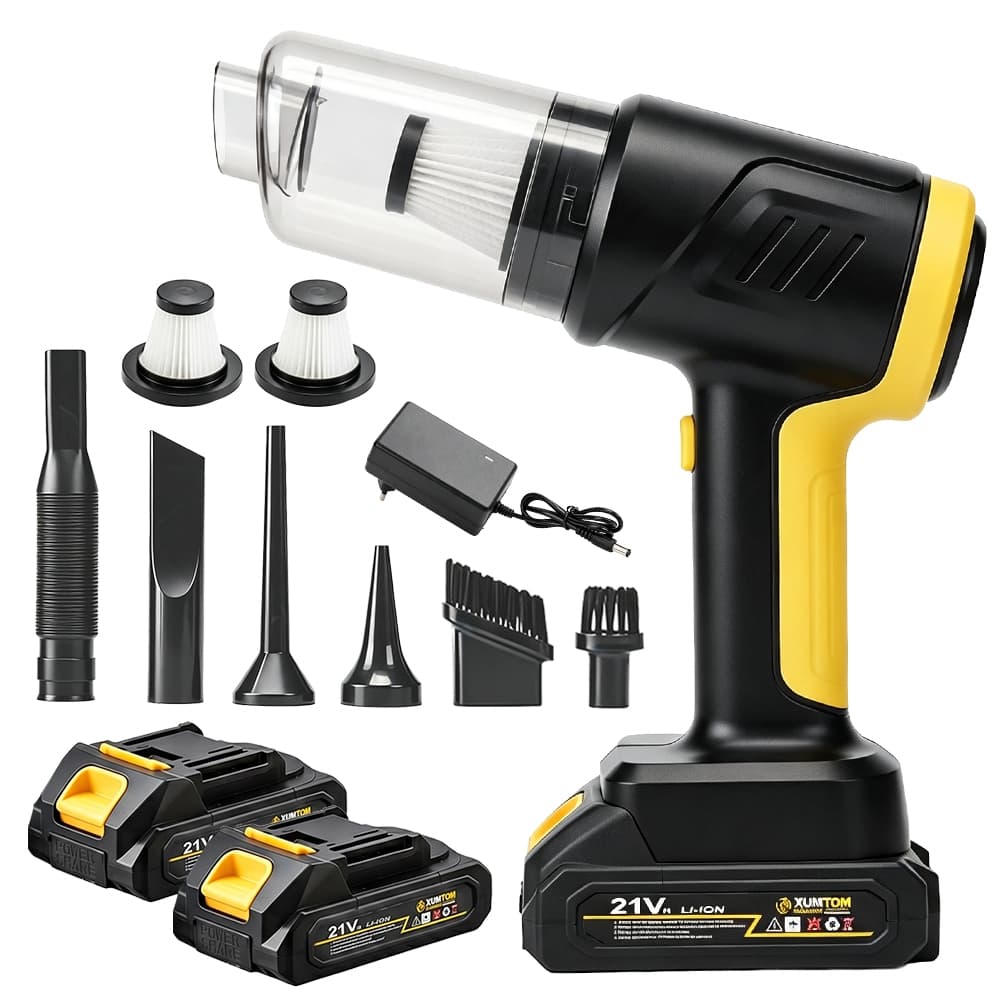 Aspirador De Pó Soprador Portatil 21v Bateria 3000mah Automotivo Turbo Sem Fio Para Casa e Carro