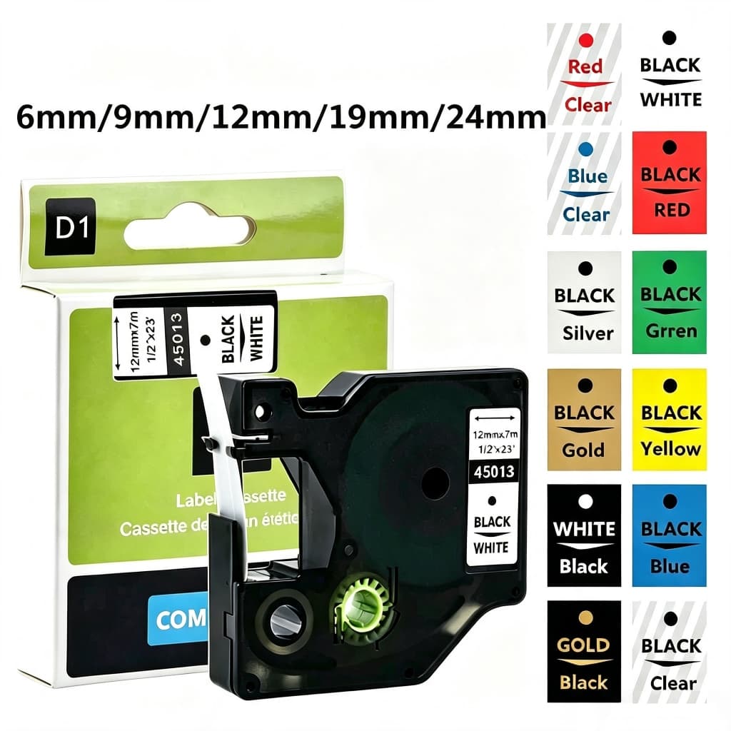 Fita Dymo D1 Compatível Com 6/9/12/19/24 Mm 45013 40913 43613 Recarga , De Etiquetagem Para LabelManager PnP 160 360D 28