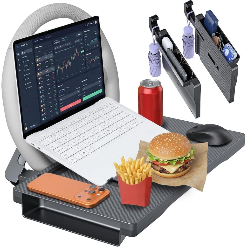 Mesa De Carro Dobrável Volante Bandeja De Jantar Suporte Para Laptop Comida Bebida Trabalhando No