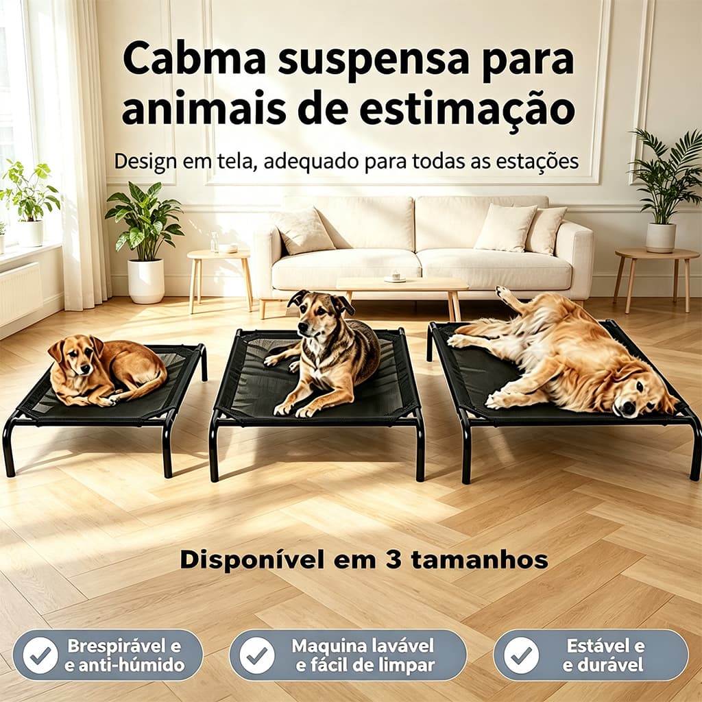 Cama Suspensa Elevada Impermeável Portátil Confortável Respirável,Lavável E Resistente Para Cães Gatos