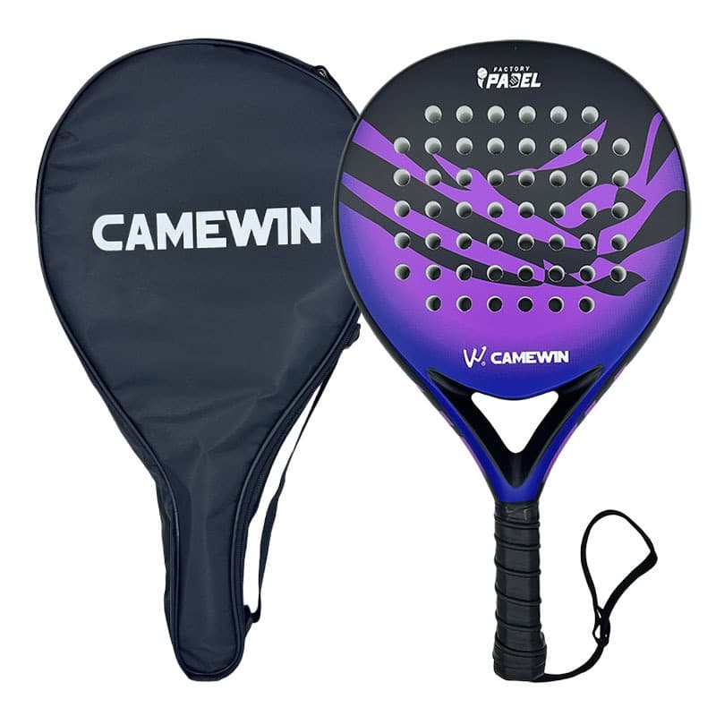 CAMEWIN Padel Raquete 100 % Fibra De Carbono Macio EVA Núcleo Corpo Largo Grande Ponto Doce Adulto Iniciante De Tênis Co
