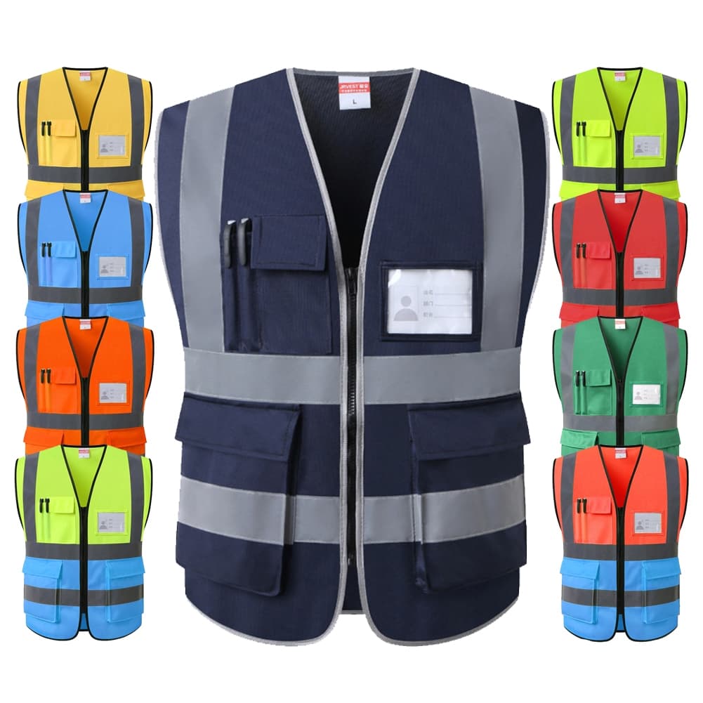 Hi Vis Workwear Colete De Segurança Com Vários Bolsos Para Voluntários De Resgate De Emergência Jaqueta De Comunicação R