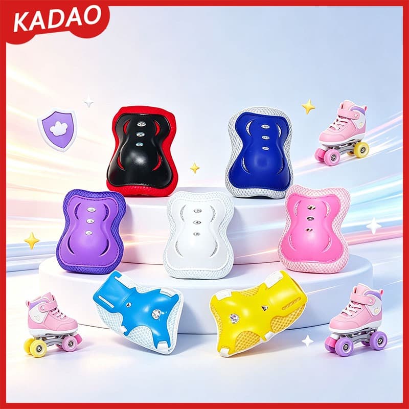 KADAO 5-14y Crianças Equipamento De Proteção Cotovelo De Segurança Joelheira Para Patins Skate Pulso