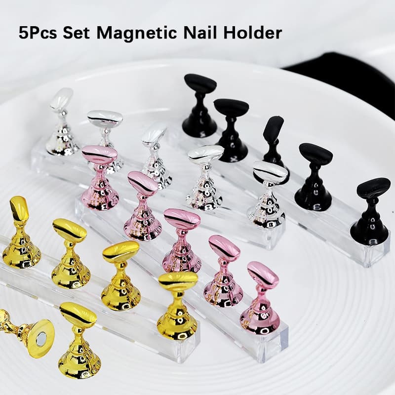 Conjunto De Suporte Magnético Para Unhas , Prática De Ponta De Unha Falsa , Base De Cristal , Prateleiras De Exibição De