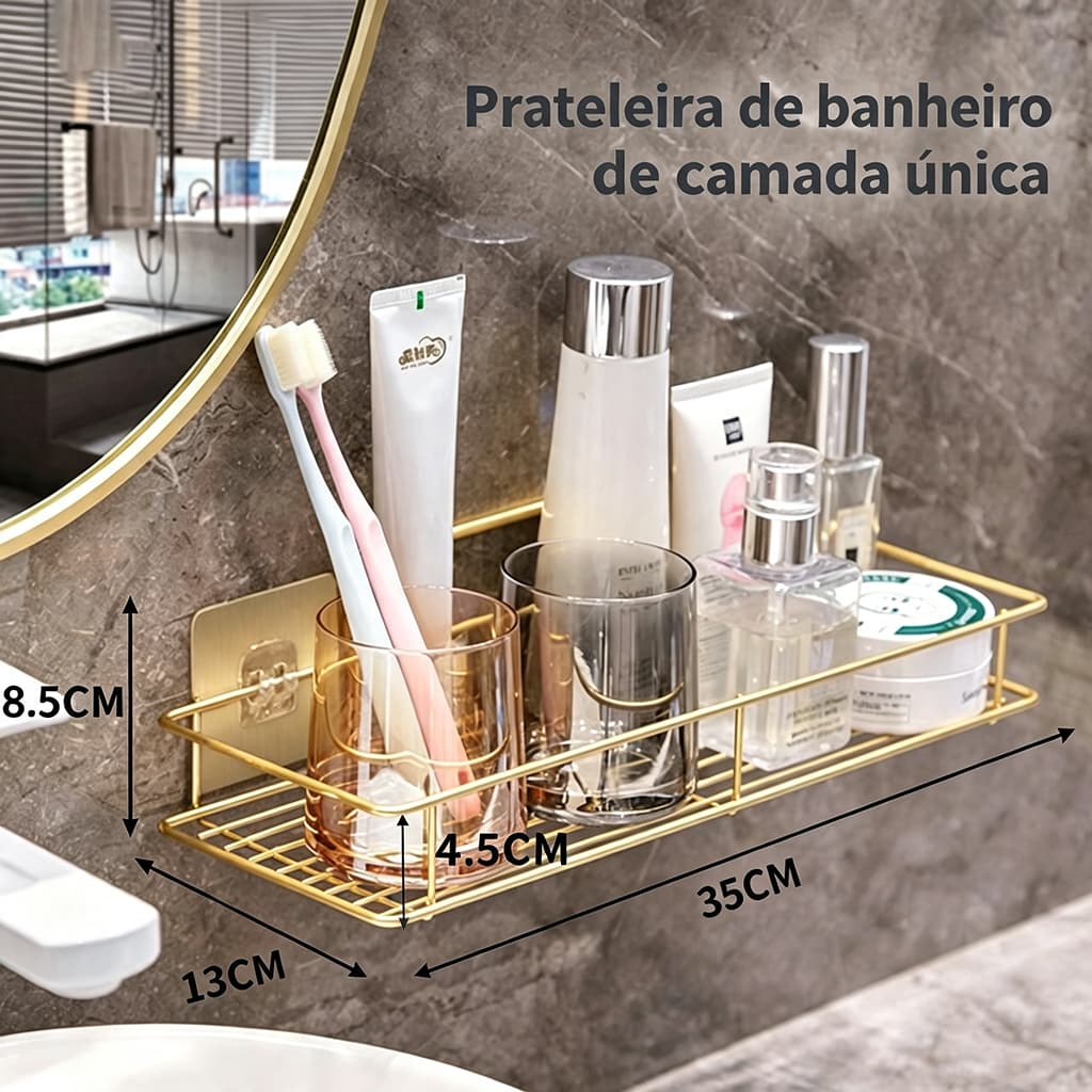 Prateleira De Parede Para Banheiro De Armazenamento Camada única,Não acumula água,Prova D'água
