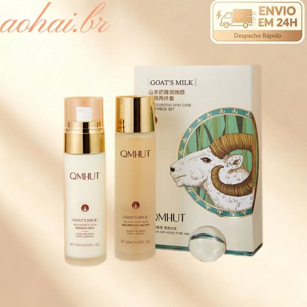 Quanmei Hut Loção de Leite de Cabra Hidratante Produto para Cuidados com a Pele Loção Toner Creme Hidratante Conjunto de
