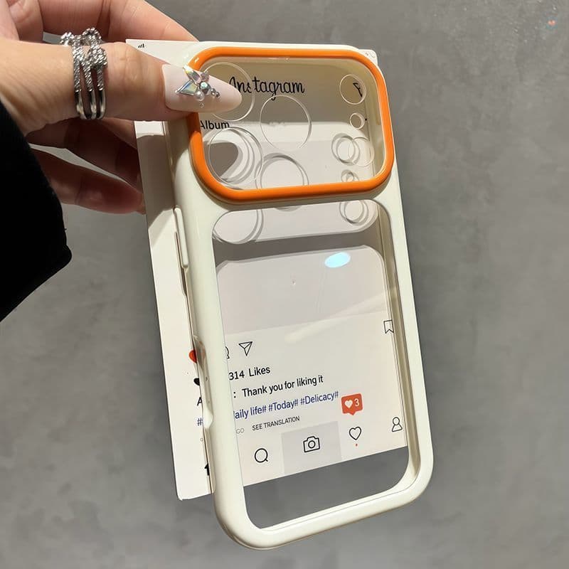 Capa de telefone transparente acrílica de alta qualidade, adequada para iPhone 13 14 15 16 17 Pro Max resistente a choqu