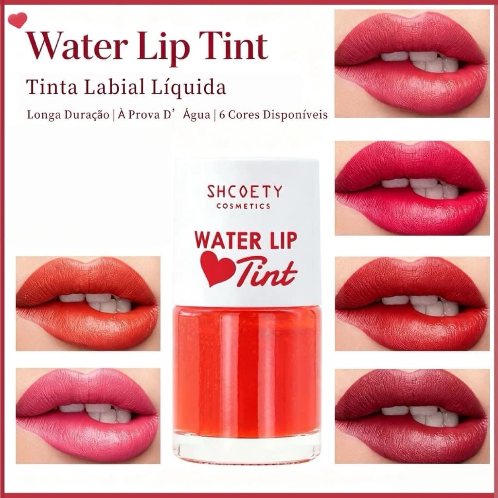 Tinta Labial SHCOETY Matte Uso Duplo Lábios e Bochechas Aroma Frutado Maquiagem Diária