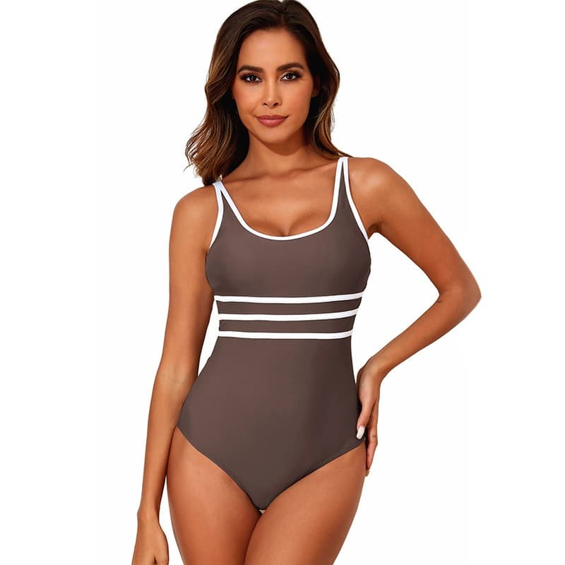 Maiô feminino de tamanho grande, triângulo, peça única, listrado, praia, Casual, verão, estilingue, Nylon