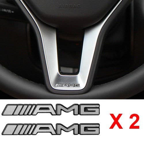 2 Peças Adesivo De Volante Interior Decalque Emblema De Carro Para Mercedes Benz AMG