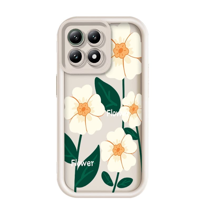 Para OnePlus 15/5G , Quatro Flores Brancas , Capa De Telefone De silicone Anti-Queda