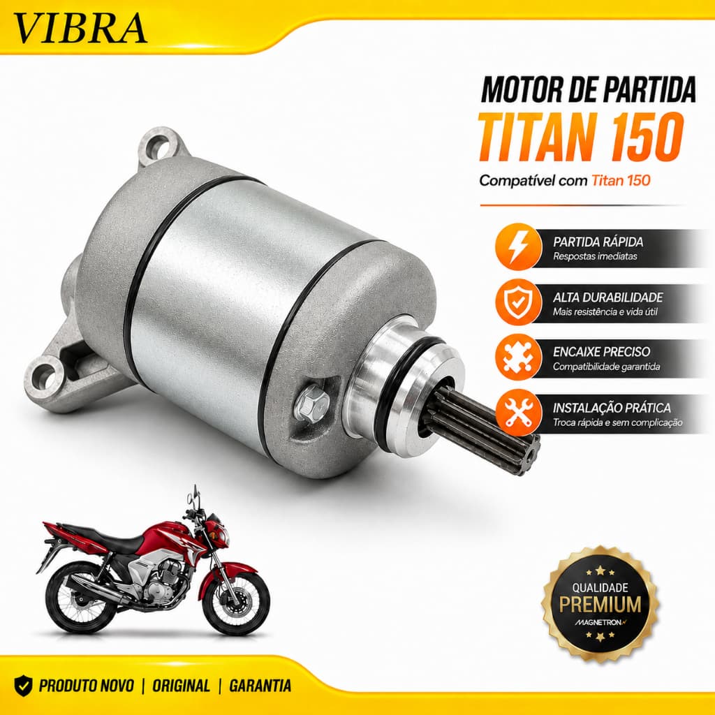 Motor De Partida Para Cg Titan Fan 150 Nxr Bros 150 (2004 – 2015)  Original