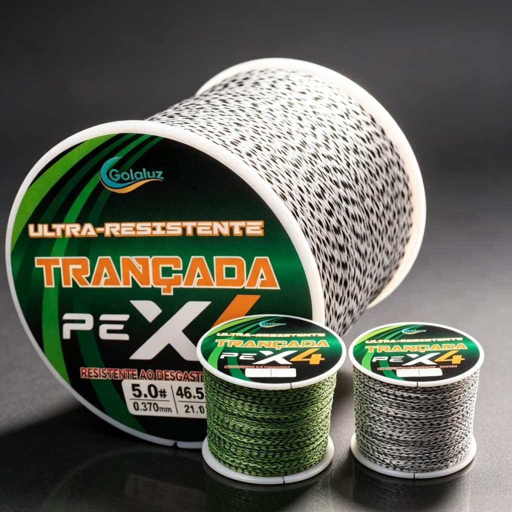 Golaluz Linha de Pesca PE Multifilamento 4 FiosX4 Camuflada 300m / 500m Alta Resistência Sem Elasticidade