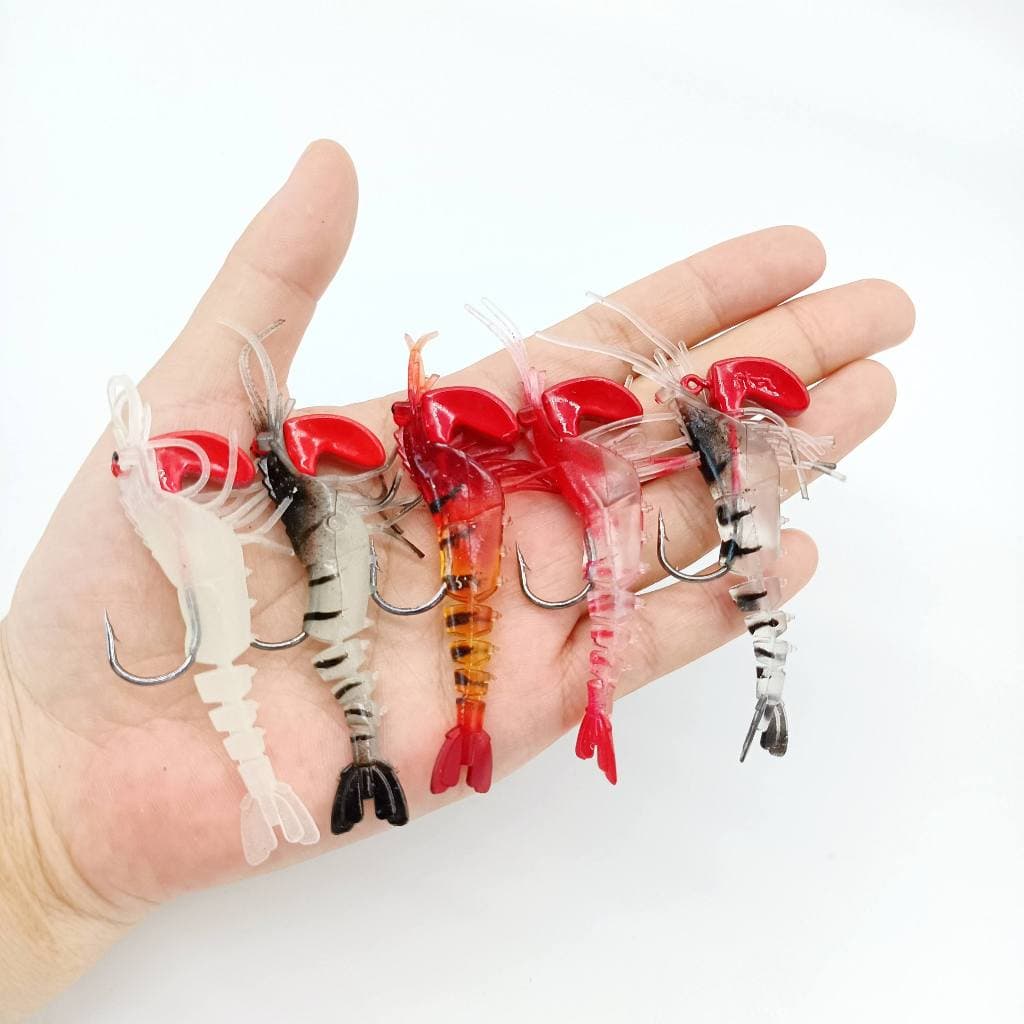DUODUOYU 10 Unidades/Caixa Cabeça De Chumbo Silicone Camarão Jig Simulação Macia Iscas De Pesca De 12.5g/70mm Isca Artif