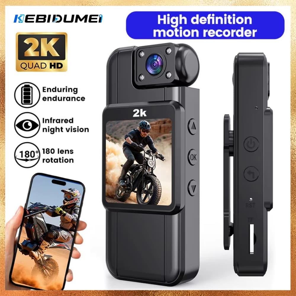 Ultra HD 2K WiFi Mini Câmera Portátil Gravador De Vídeo Digital Polícia BodyCam Visão Noturna Infravermelha Esportes DV
