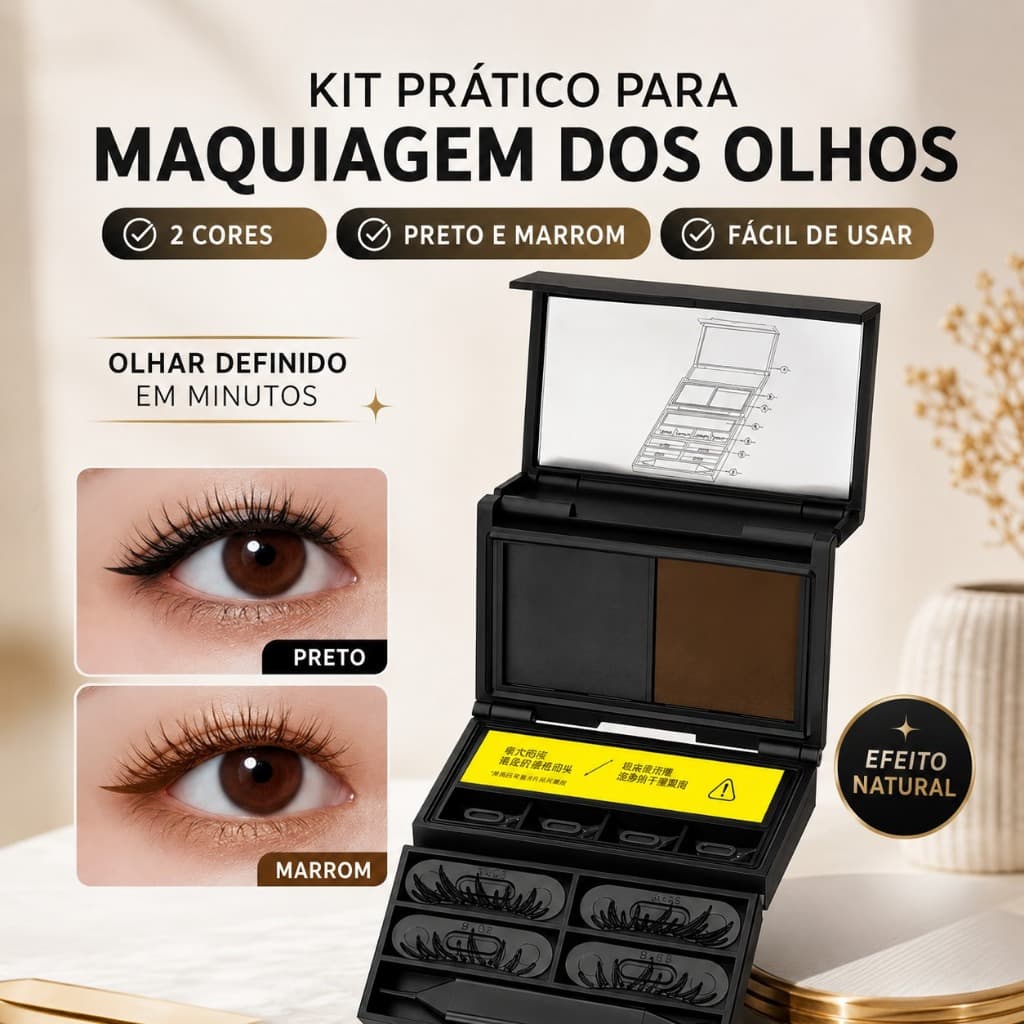 Delineador Três Em Um, Pó Para Sobrancelha, Selante De Cílios, Maquiagem Rápida, Multiuso, À Prova D'água