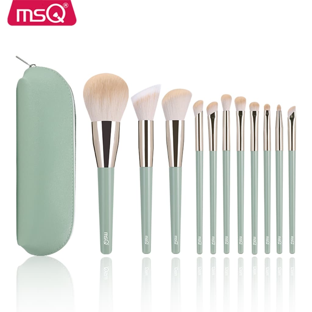 Conjunto De Pincéis De Maquiagem super Prático MSQ De 11 Peças , Cerdas De Fibra Macia , Ferramentas De Beleza facial E