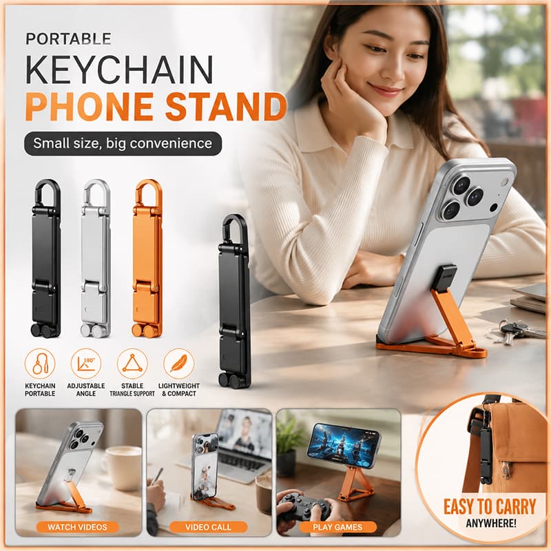 Moda Mini Suporte Do Telefone Portátil Chaveiro Dobrável Ao Ar Livre Viagem Ajustável ABS Plástico Montagem