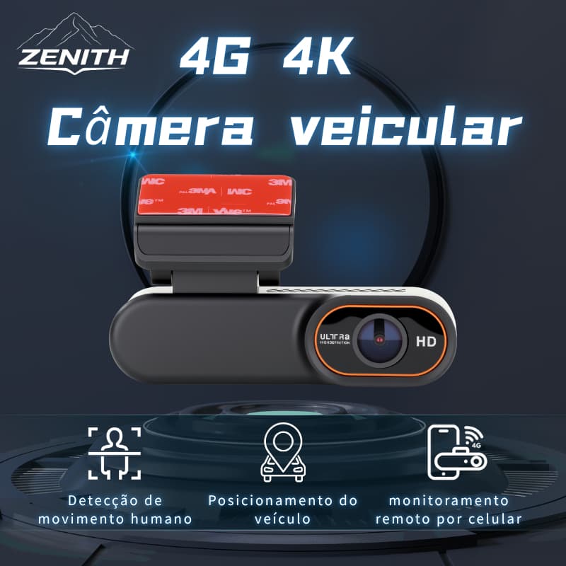 Alta Qualidade DVR Automotivo Câmera Veicular 4G 4K Lente Dupla Dashcam Visão Noturna Full HD Ângulo Amplo Taxi Uber