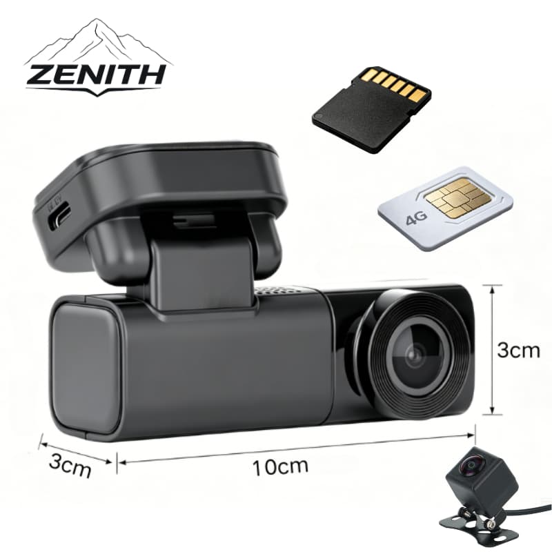 Dashcam 4G Câmera Veicular Visão Noturna Lente Dupla Bloqueio de Vídeo de Acidente Gravação Automática 4K Ultra HD