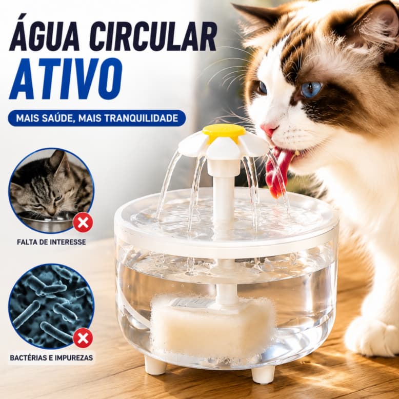 Bebedouro Automático para Gatos com Filtro de Água e Silenciador fonte de água para gatos