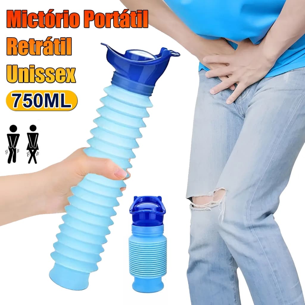 Urinol Portátil 750ml Unissex Dobrável Mictório Garrafa Para Homens/Mulheres/Crianças em Viagens Camping e Emergências