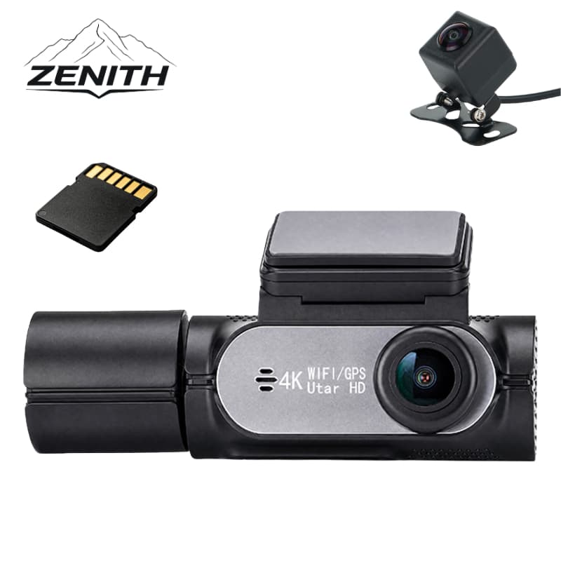 WIFI 3 Canais Câmera Veicular Visão Noturna Lente Dupla Bloqueio de Vídeo de Acidente 4K HD Dashcam Ângulo Amplo WDR