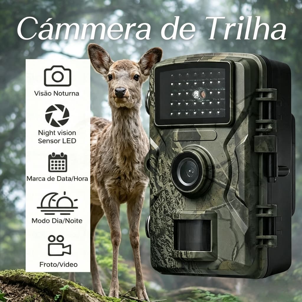 Câmeras De Trilha De Caça 16MP 1080P Com Câmera Selvagem De Visão Noturna Infravermelha De 940nm À Prova D'água Para Mon