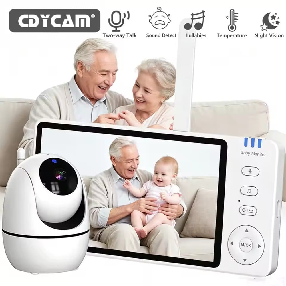 Baby Monitor Baba Eletrônica Com Monitor Visão Noturna Bidirecional Áudio Sensor de Temperatura Monitor Infantil