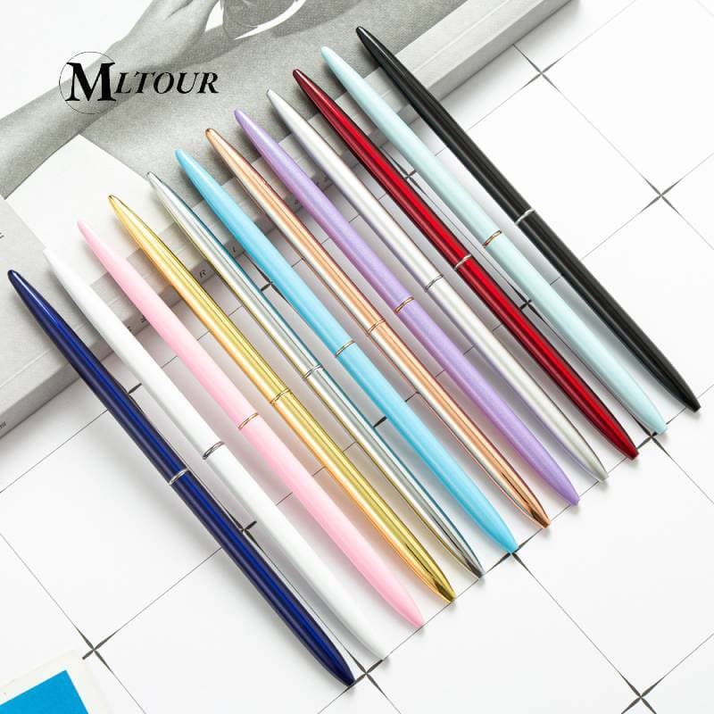 1.0mm Preto Caneta Esferográfica De Metal Dourado Para Casamento/Papelaria/Escola/Escritório